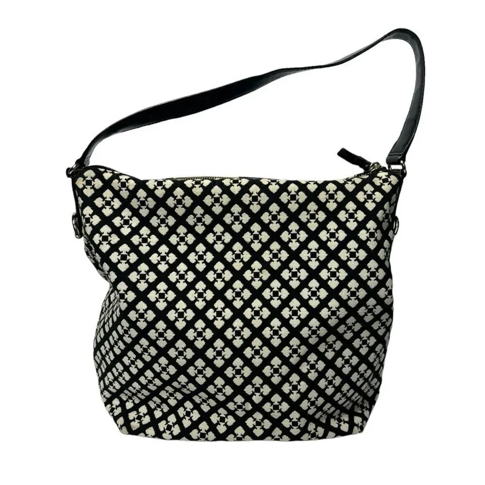 Kate Spade Signature Shoulder Bag Purse Black and White